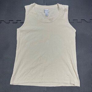 Chicos Beige Sleeveless Tank Top Size 1 Nylon & Rayon Blend